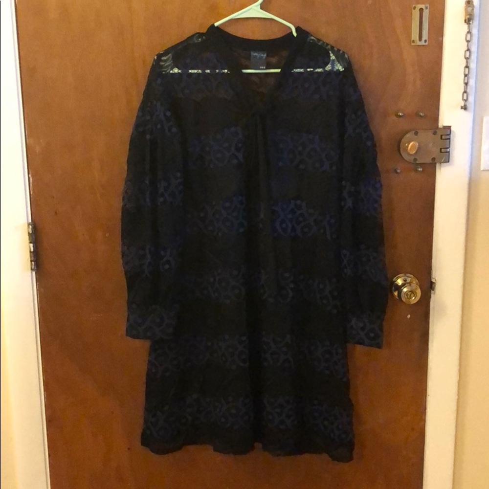 Black and Navy Lace Dress